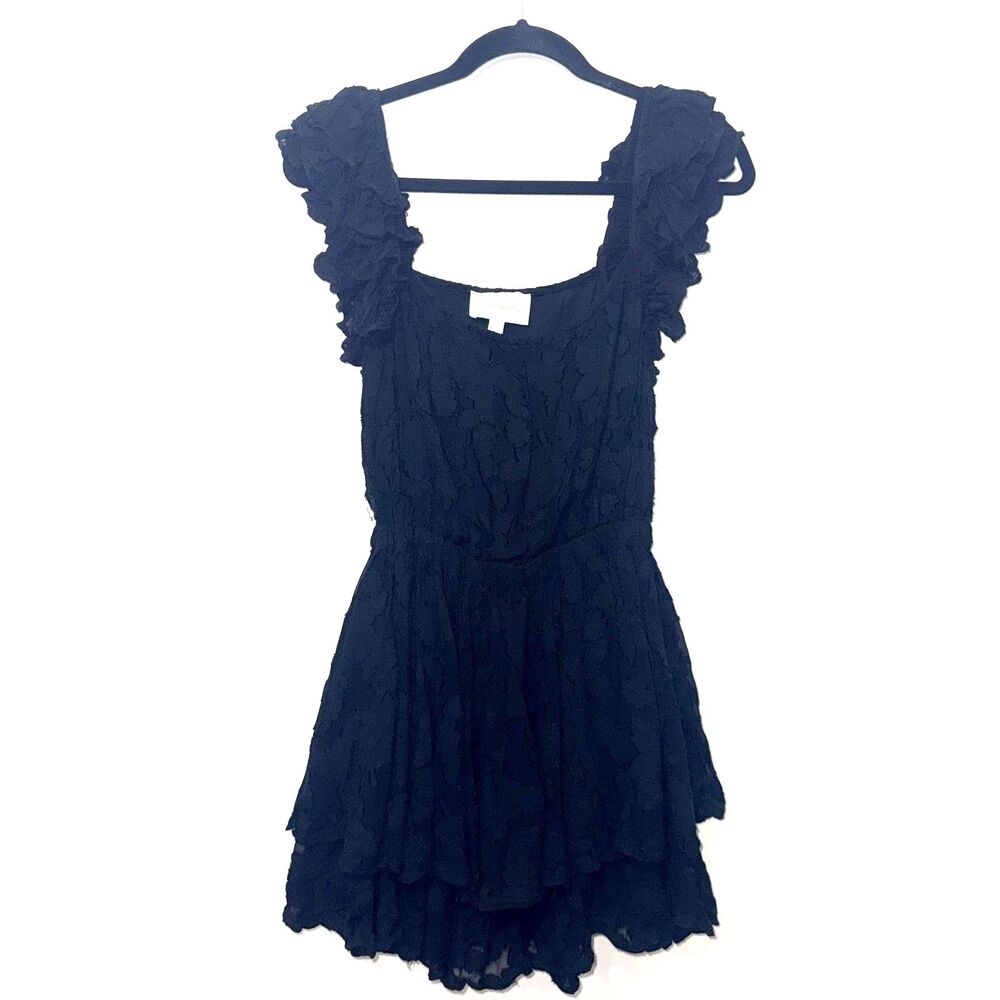 Cleobella Tiered Ruffle Mini Dress - Black S